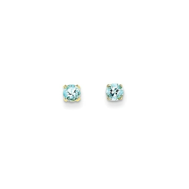 14K Yellow Gold Round Prong Birthstone Post Stud Earrings 14K Yellow Gold Round Prong Birthstone Post Stud Earrings